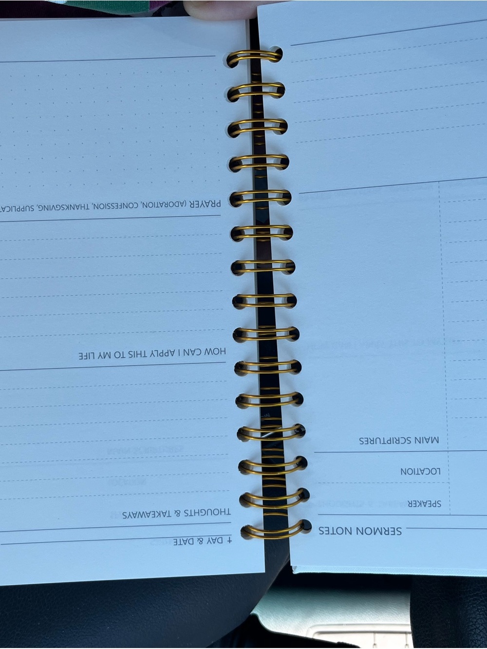 Church Notes Spiral Notebook - White with Gold Accents - Picture 3 of 5